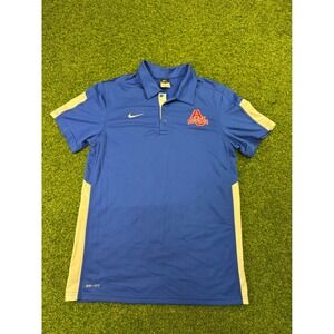Nike Dri-FIT American University Polo Shirt Mens S Blue White Performance‎ Golf